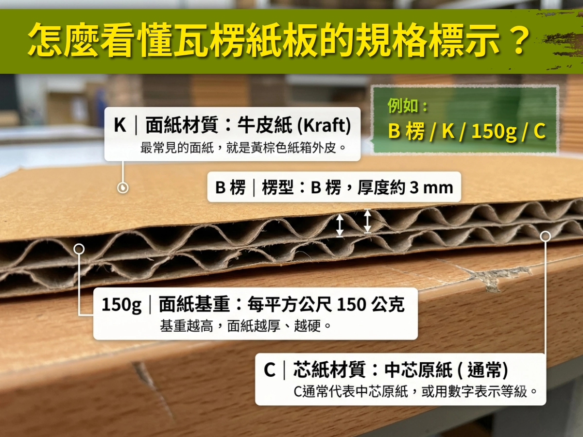 怎麼看懂瓦楞紙板的規格標示