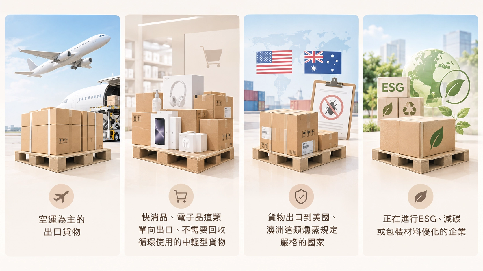 適合使用紙棧板出口的４大情境／明洋紙器