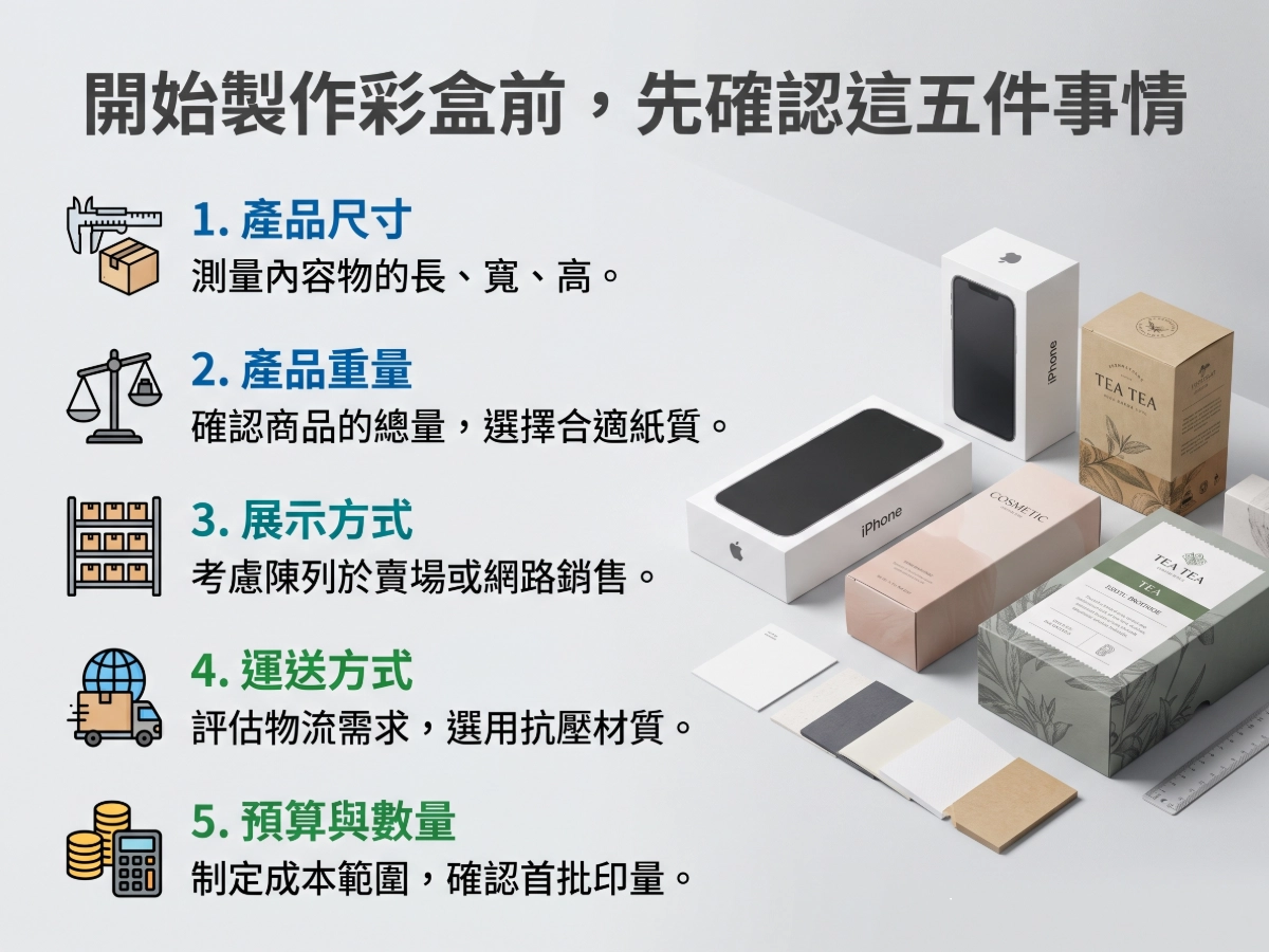 開始製作彩盒前,先確認這五件事情